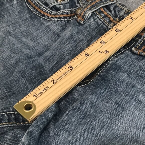 Cruel Girl Shorts Womens 3 Distressed Denim Embroidered Pocket Western Rodeo - Picture 6 of 7